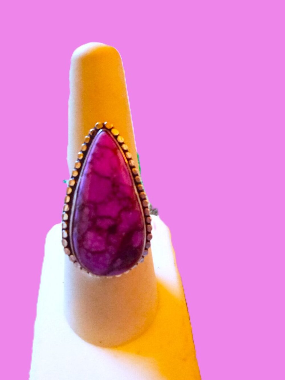 Turquoise Gemstone Sterling Silver Handmade Ring 8.0